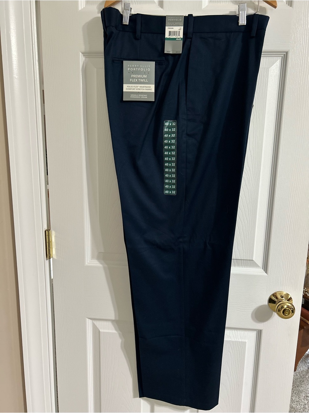 Perry Ellis Portfolio Premium Flex Blue Dress Pants NWT Sz 40x32 $65